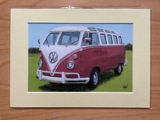 Red Vintage Camper Van A4
