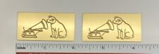 RCA Victor Nipper Dog and Cone Speaker Badge Custom Engraved Brass PAIR