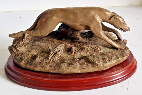 Vintage resin greyhound figure - vintage,
