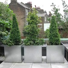 Zinc Galvanised Steel Trough Planter Plant Pot Outdoor Balcony Box Drainage Hole