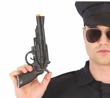 Toy Gun Plastic 27cm Fancy Dress US Cop Pistol Halloween Orange Safety Tip 17112