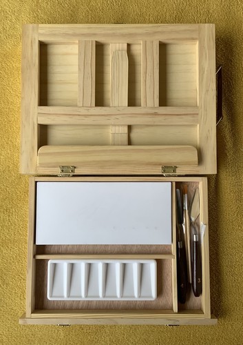 Artist wooden easel with - easel,