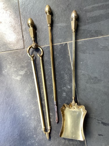 Antique brass companion set - brass,
