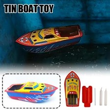 Candle Ship Collectable Tin Toy Steam Boat Candle Powered Tin Toy. Vehicle  H5G1