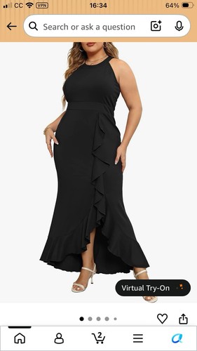 Halter neck evening dress - neck,