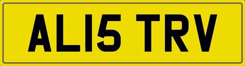 Alistair number plate - v,