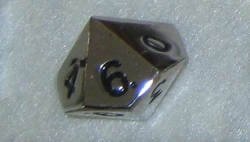 Metal dice die d10 silver - d10, (silver