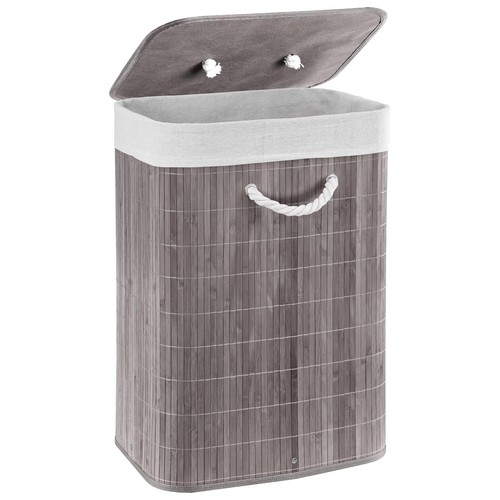 Bamboo laundry basket with lid - bamboo,