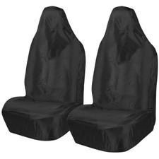FOR NISSAN NAVARA D40 - Heavy Duty Black Waterproof Car Seat Covers 2 x Fronts