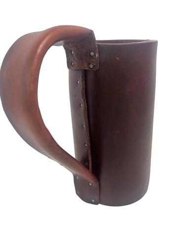 Leather handmade tankard mug - leather,