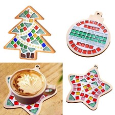 Mosaic Coaster Craft Kit Mixed Color Mosaic Crafts Materials Package Christmas
