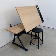 NNEDSZ Tilt Drafting Table Natural Black architect desk office art homework stud