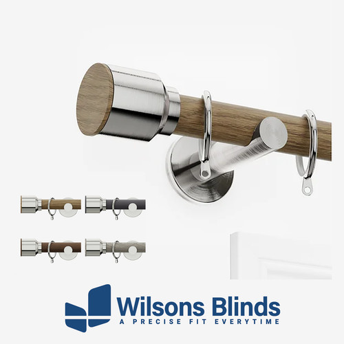 Curtain pole wood effect - pole, wood-effect