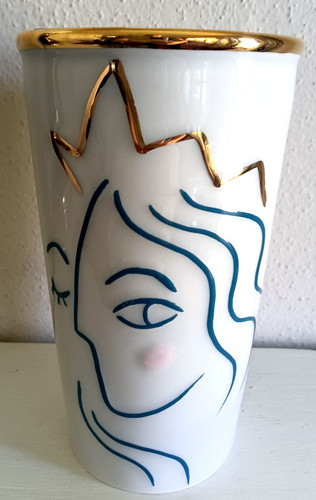 Starbucks siren face - starbucks, mermaid