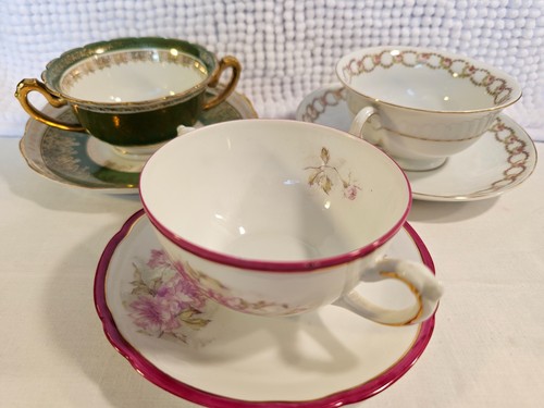 Bouillon cups saucers set - bouillon, saucers,
