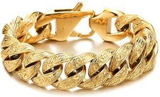18ct Gold Layered Mens Chunky