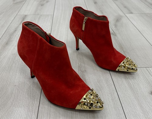 Zara woman red suede - zara, ankle