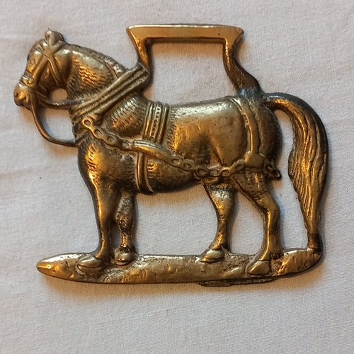 Vintage horse brass medallion - horse,