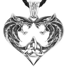 Viking Wolf Heart Necklace