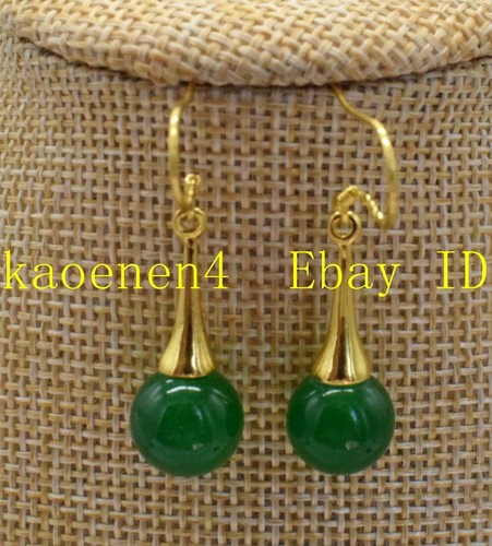 Natural 10mm round green jade - round,