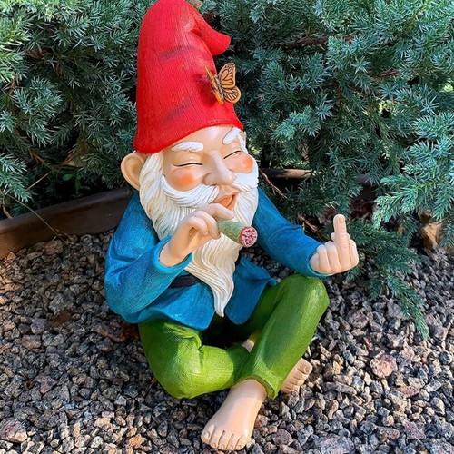Garden gnome statue relaxed - garden,