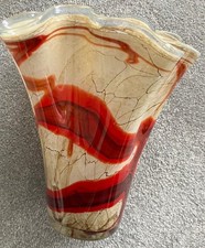 Beige/Red Marble Effect Glass