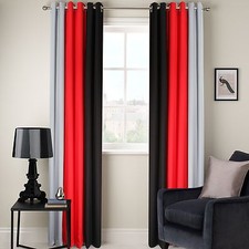 RING TOP FULLY LINED 3 TONE 160GSM READY MADE PAIR OF EYELET CURTAINS FREE P&P!!