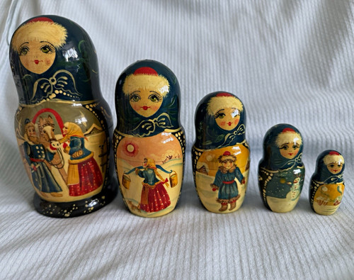 Rare hand painted blue - rare, wooden