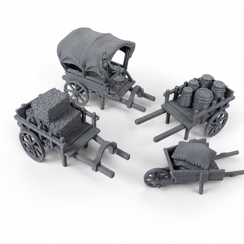 Fantasy merchant carts - merchant, wagons
