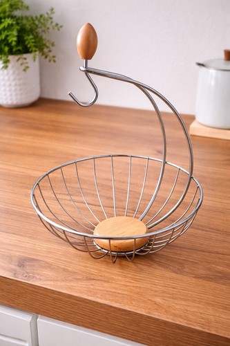 Metal fruit basket with banana - metal,
