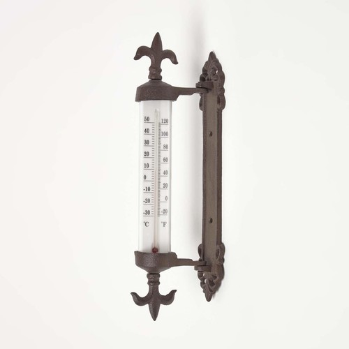 Cast iron garden thermometer - iron,
