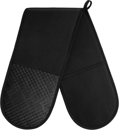 Black double oven gloves - double,
