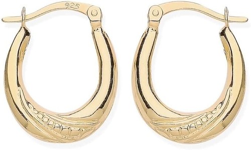 9ct gold silver - on, oval