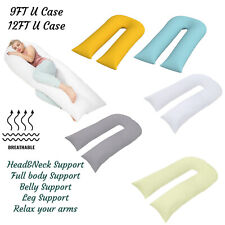 9FT/12FT U Shaped Full body Pillowcase Maternity Pregnancy Support Comfort Cover