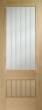 Suffolk Essential 2XG Internal Oak Door with Clear Etched Glass NEW