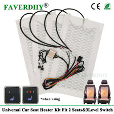 Universal 12V Car Seat Heater Carbon Fiber heating pad Kit with/3-Level Switch
