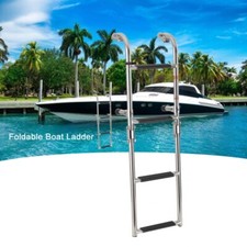 4 Steps Telescopic Boat Boarding Ladder Foldable 316 Stainless Steel for Marine