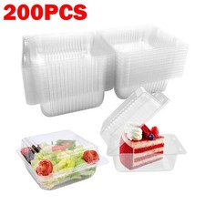 200PCS 5.5 inch Single Individual Cake Slice Boxes Dessert Cupcake Boxes Clear