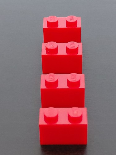 Lego brick 1x2 bright red