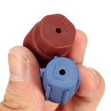 10x R134a A/C AC System Valve Cap Charging Port Caps Hi Low Side Red + Blue Set