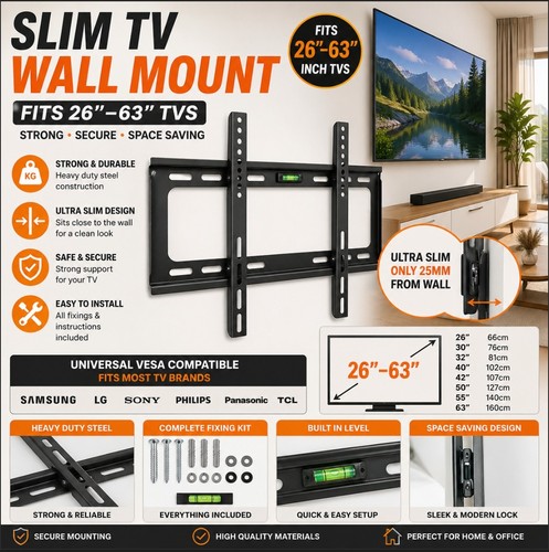 Slim wall mount bracket - wall,