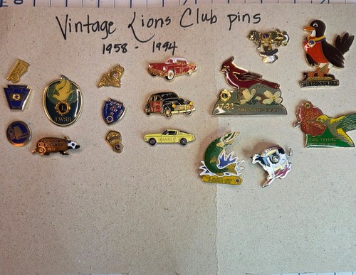 Vintage lions club pins 1958 - club,