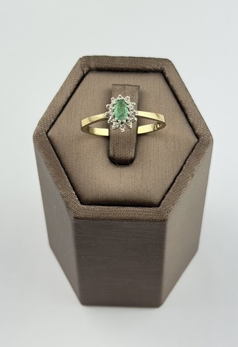 Emerald and diamond 9ct - and, gold