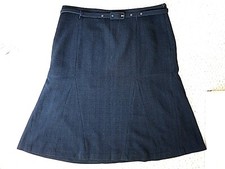 ATMOSPHERE Black SKIRT with BELT Casual Work Office Zip Up Size 12 EUR40 VGC