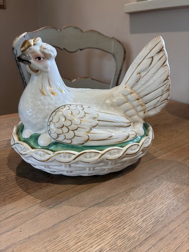 Antique staffordshire hen - antique, on