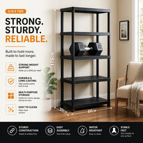 Plastic storage shelving rack - plastic,