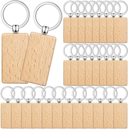 Pcs blank wooden - 50, keychains