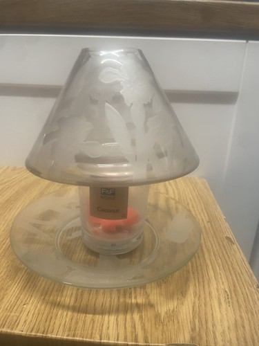 Etched glass lamp candle shade - etched,