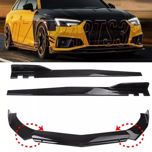 Black front bumper lip body - lip,