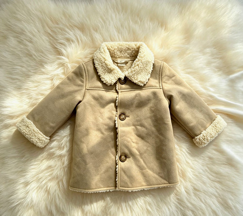 Beige suede effect - beige, shearling